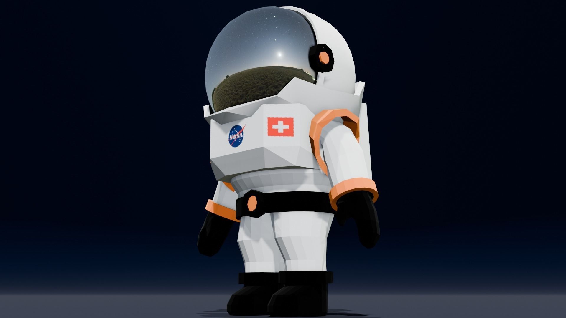  Astronaut Animated Rigged 3D model Low-poly 3D model_16