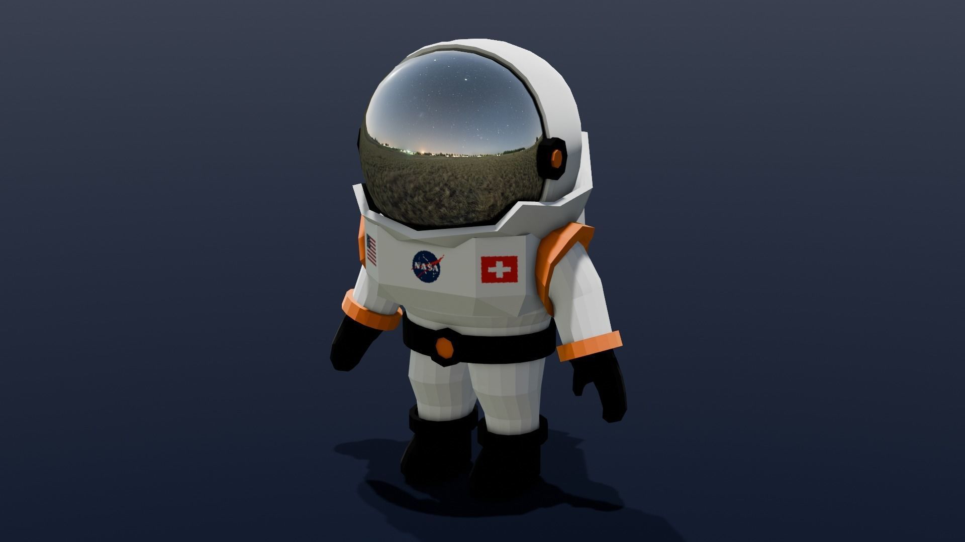  Astronaut Animated Rigged 3D model Low-poly 3D model_1