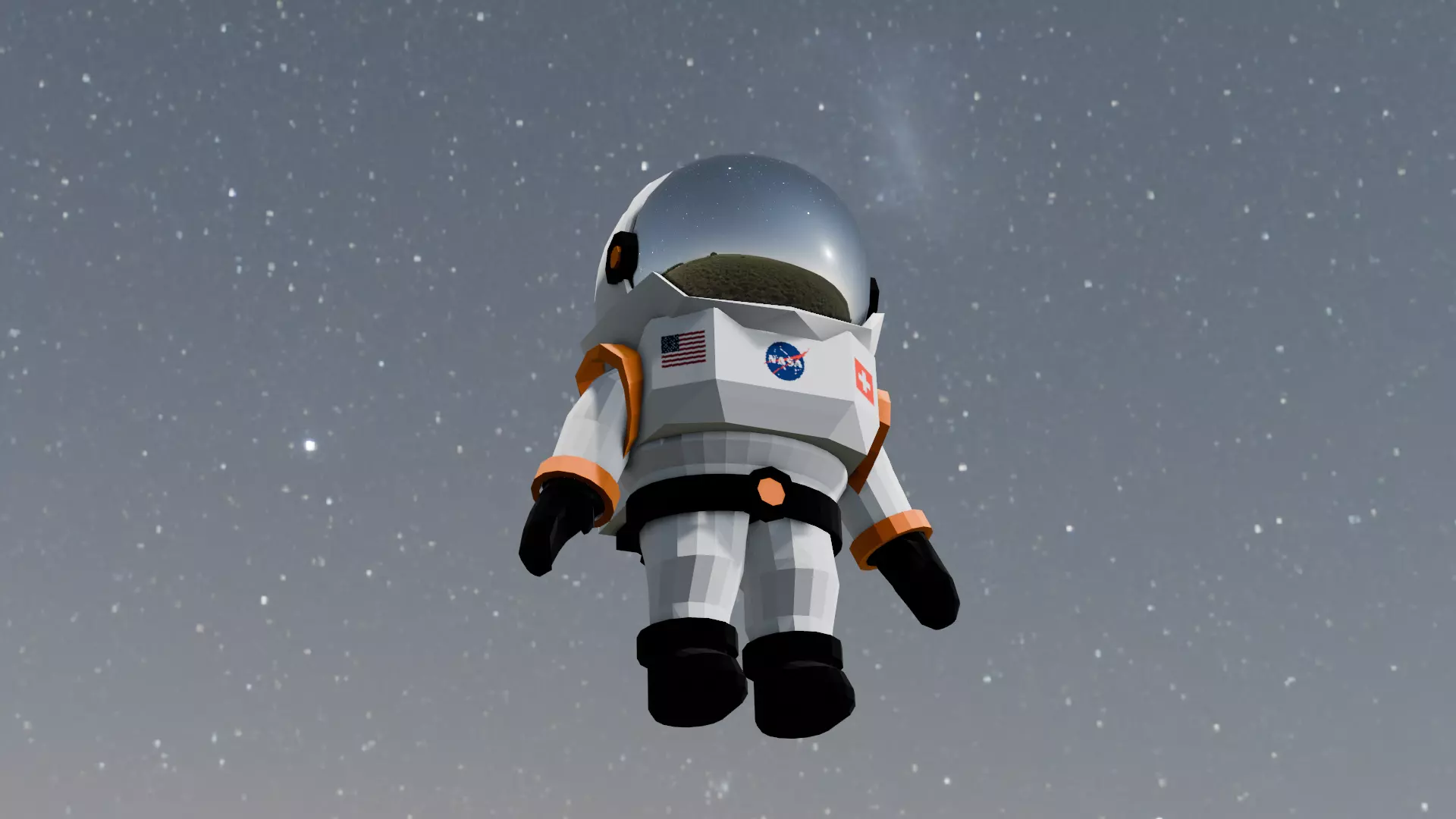 Astronaut Animated Rigged 3D model Low-poly 3D model_0