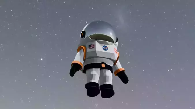  Astronaut Animated Rigged 3D model Low-poly 3D model