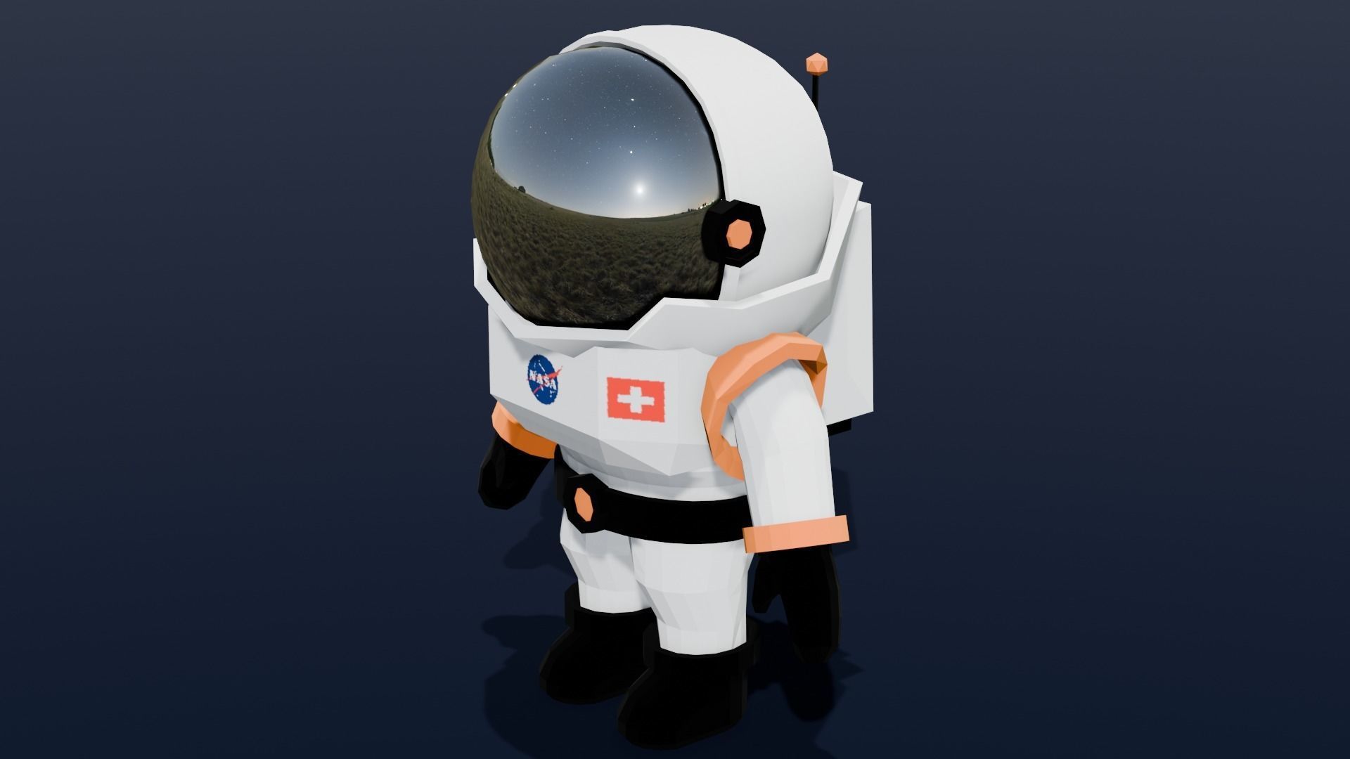  Astronaut Animated Rigged 3D model Low-poly 3D model_15