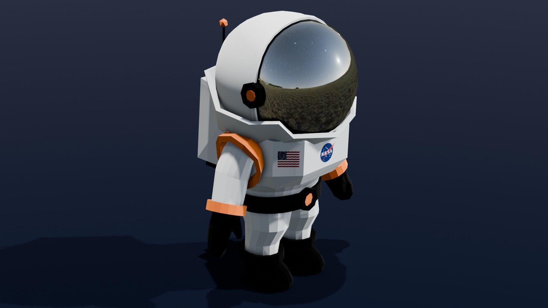  Astronaut Animated Rigged 3D model Low-poly 3D model_13