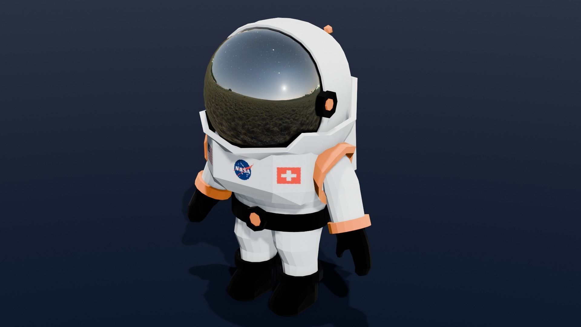  Astronaut Animated Rigged 3D model Low-poly 3D model_2