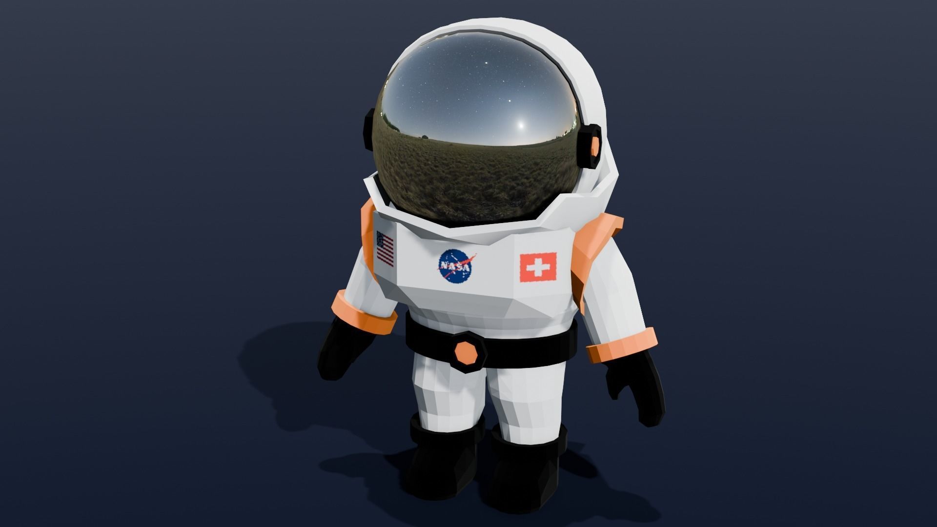  Astronaut Animated Rigged 3D model Low-poly 3D model_14