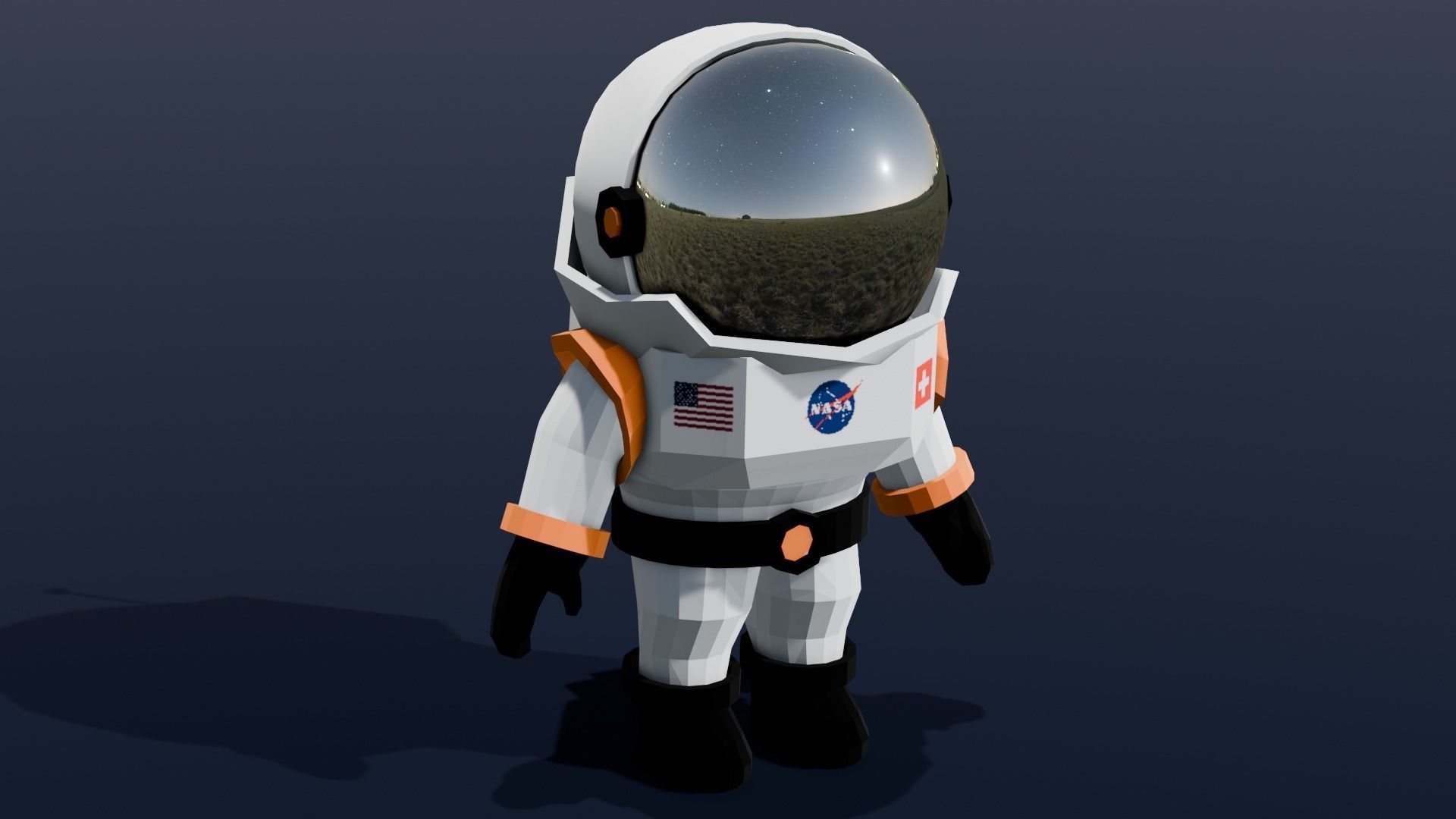  Astronaut Animated Rigged 3D model Low-poly 3D model_17