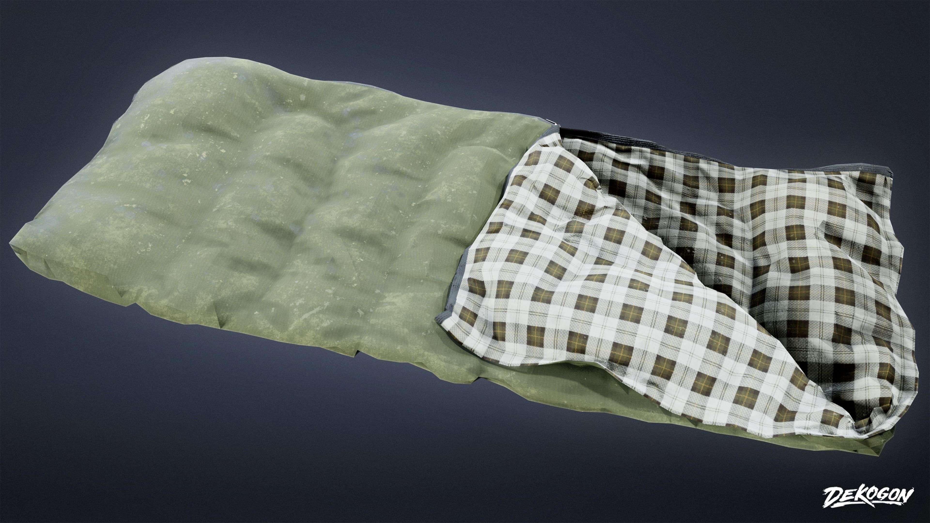 CAMPING - Sleeping Bag 01 - LOW POLY Low-poly 3D model_3