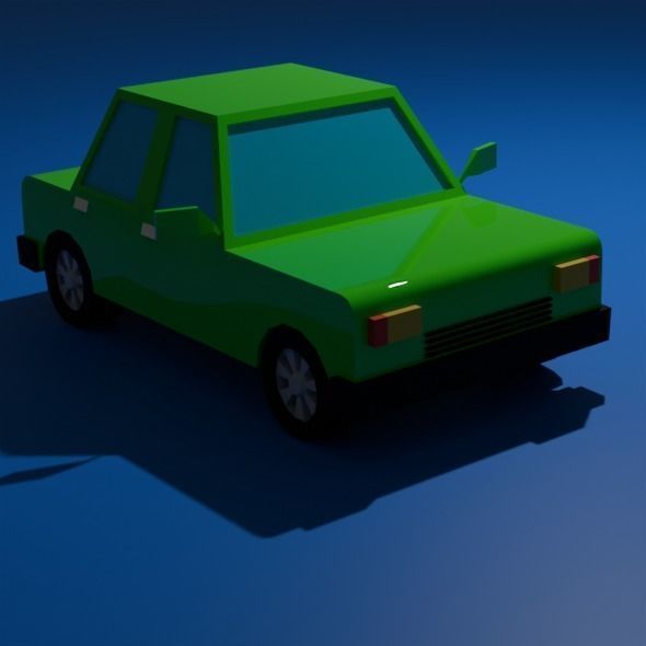 low poly car Low-poly 3D model_15