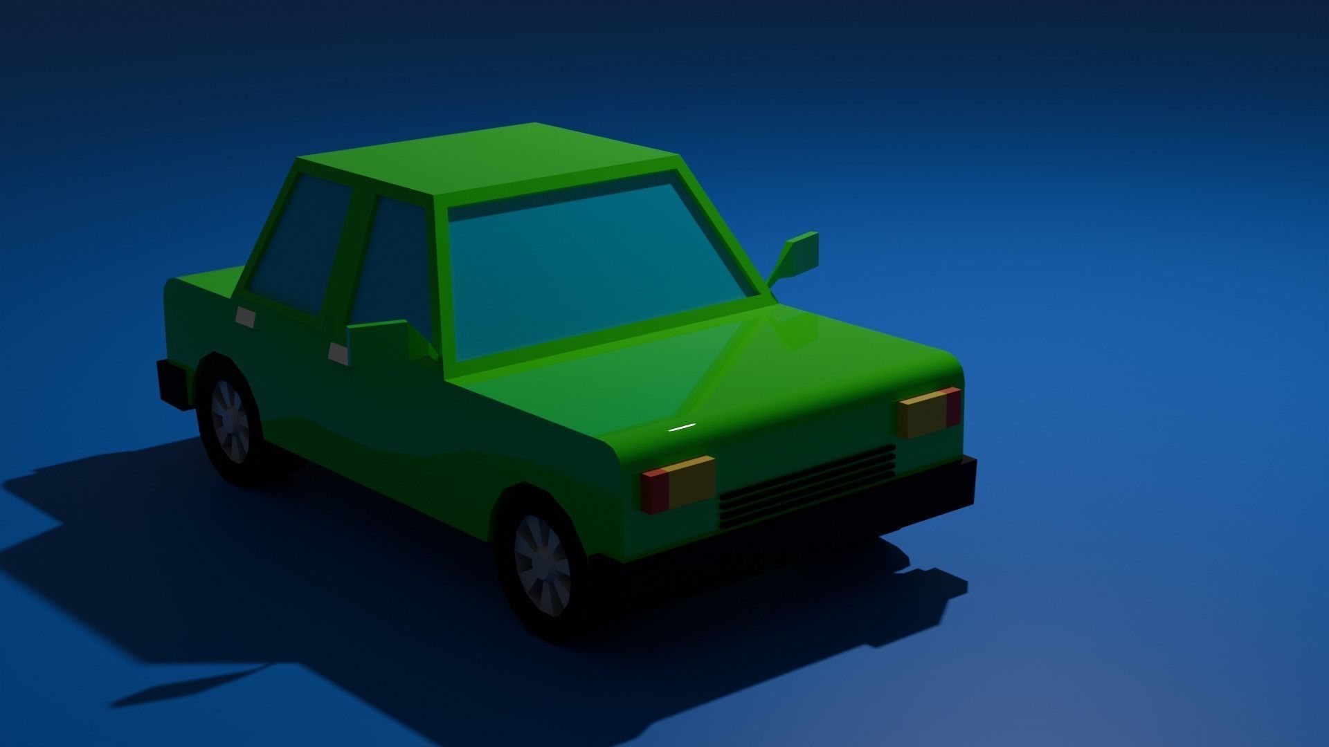 low poly car Low-poly 3D model_7