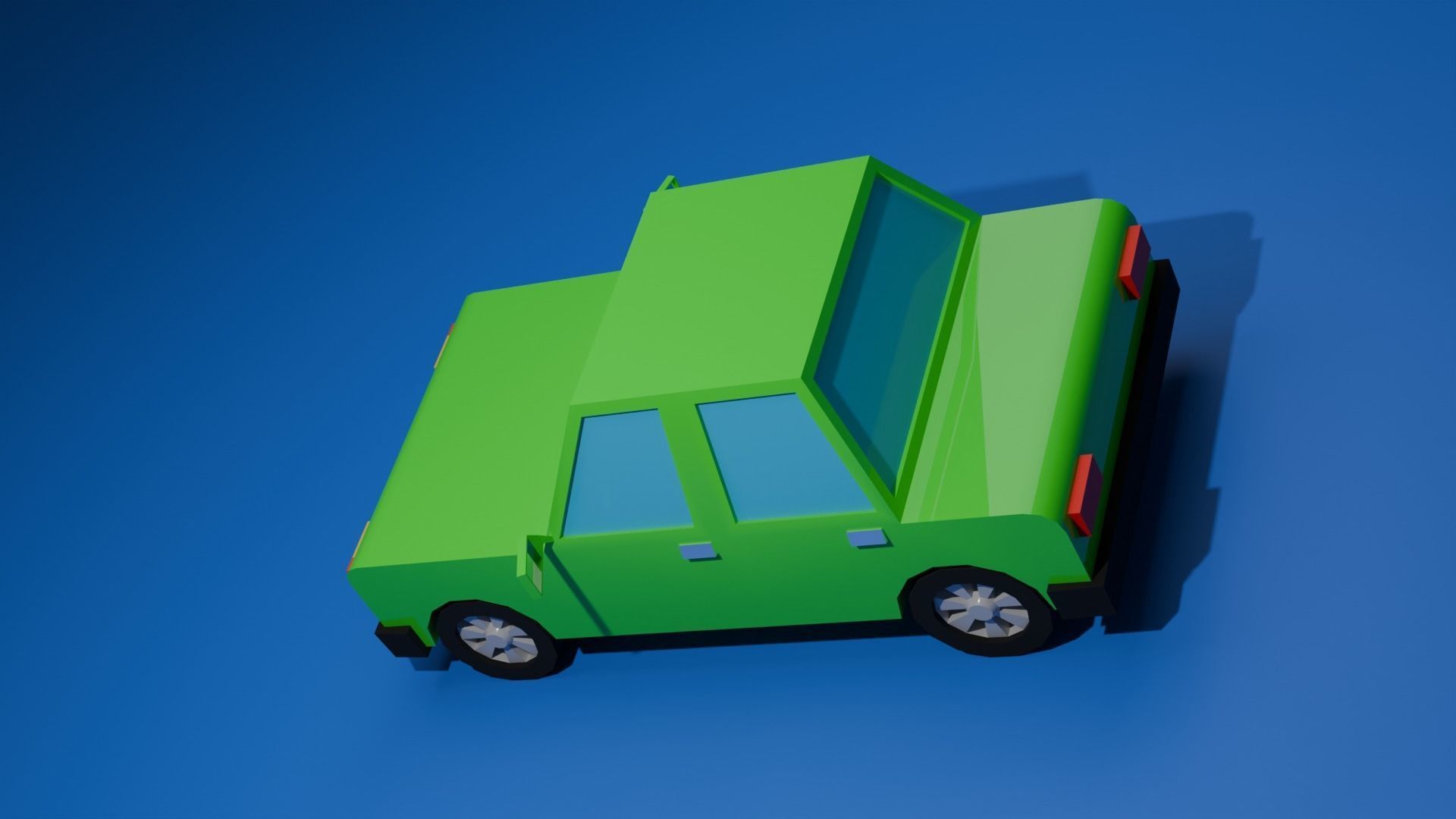 low poly car Low-poly 3D model_9