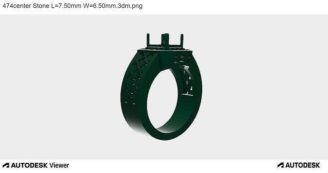 Men Ring with an Asscher Cut Center Stone 3D print model