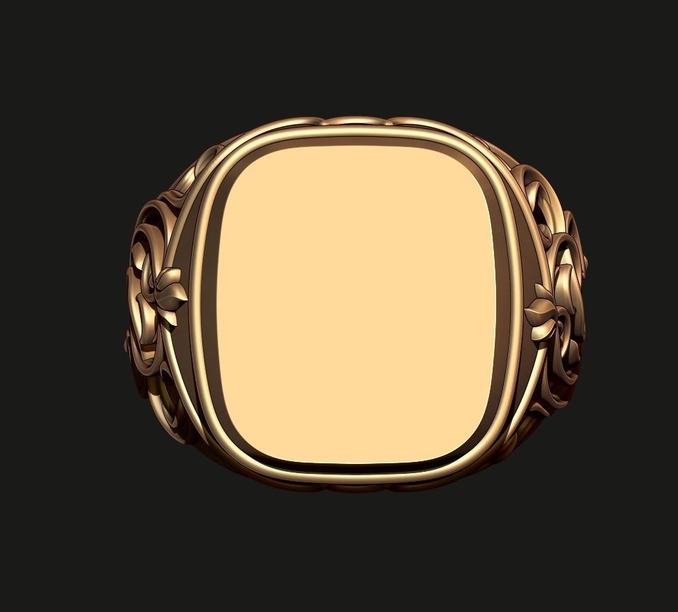 A MAN S RING WITH AN ORNAMENT 3 Printable Model 3D print model_7