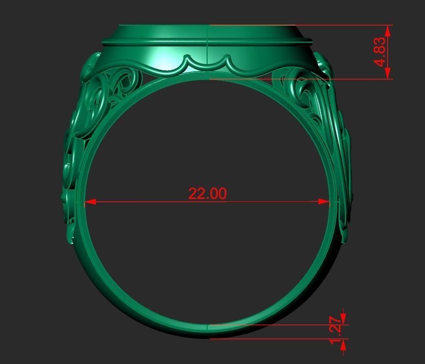 A MAN S RING WITH AN ORNAMENT 3 Printable Model 3D print model_2