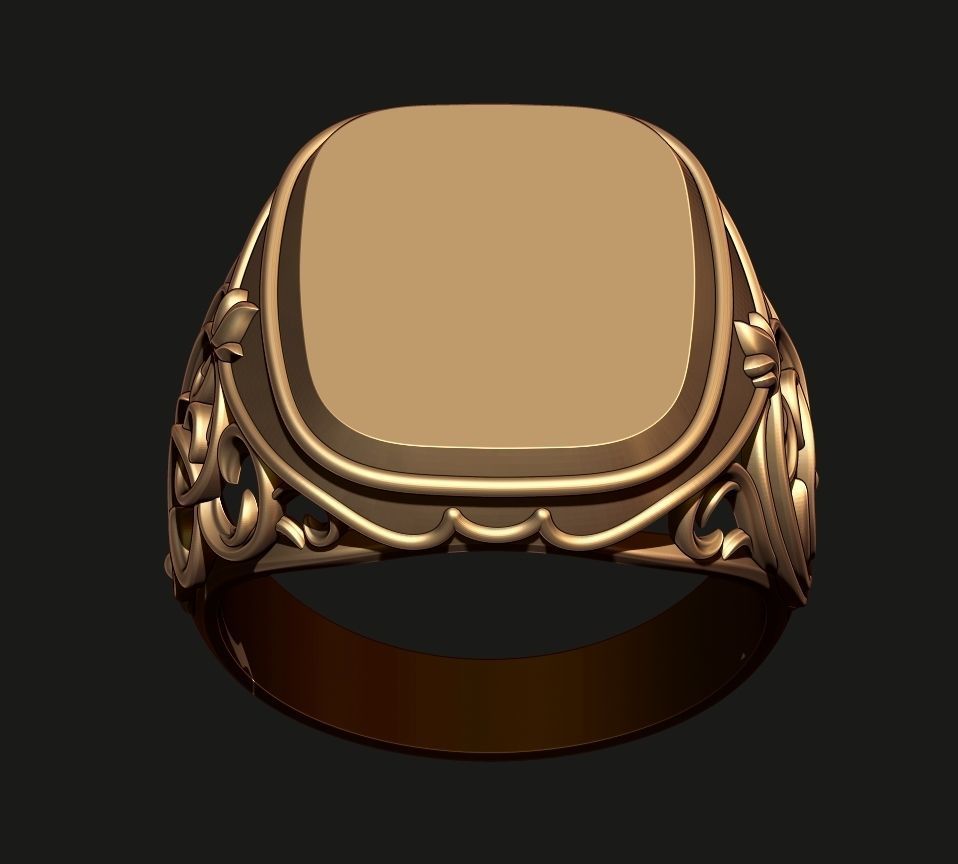 A MAN S RING WITH AN ORNAMENT 3 Printable Model 3D print model_8