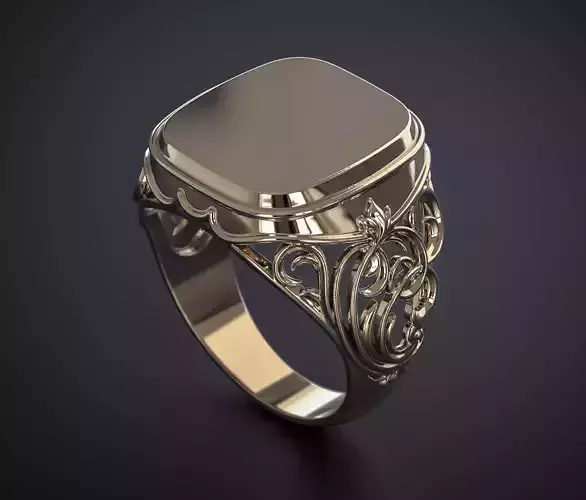 A MAN S RING WITH AN ORNAMENT 3 Printable Model