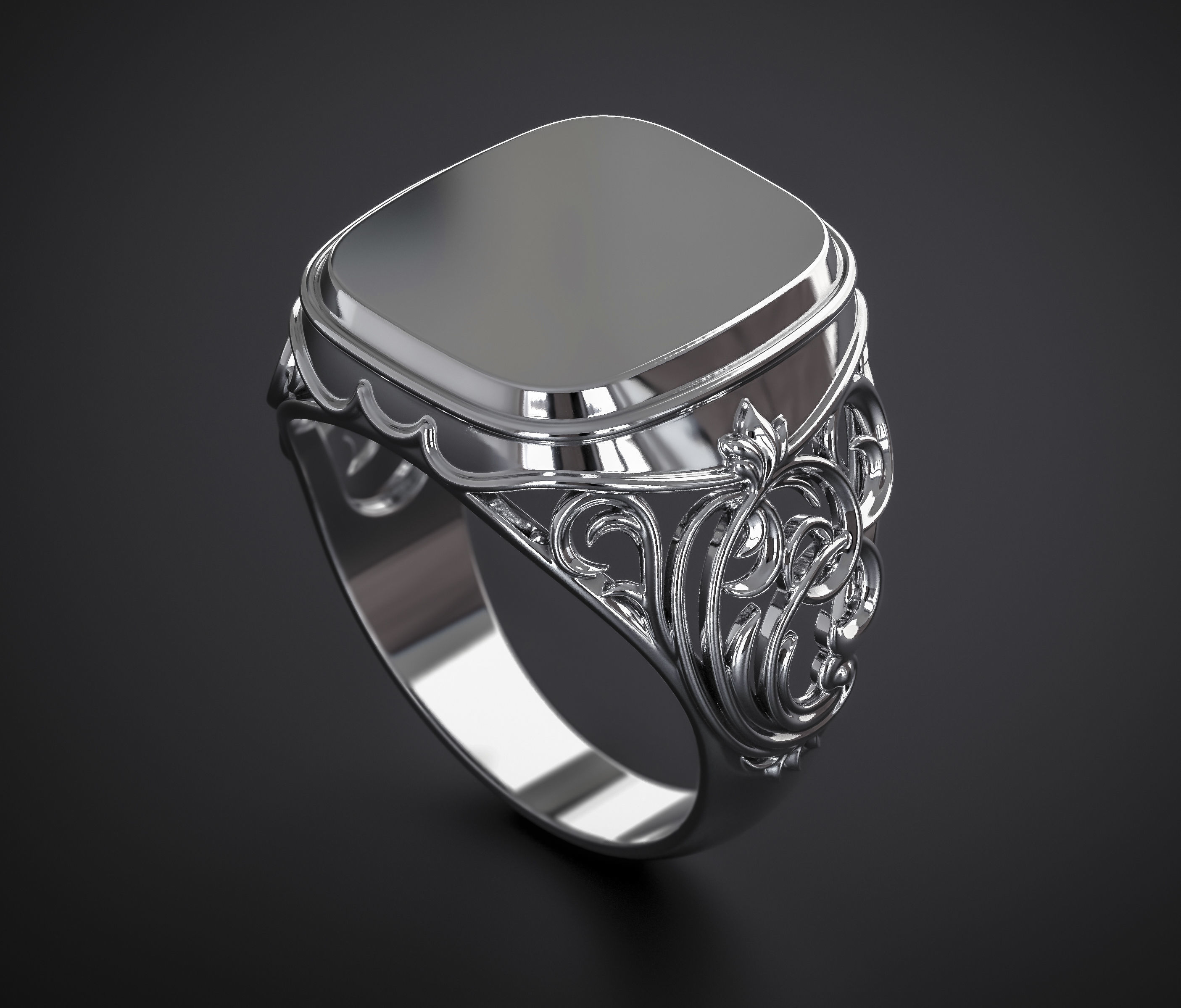 A MAN S RING WITH AN ORNAMENT 3 Printable Model 3D print model_1