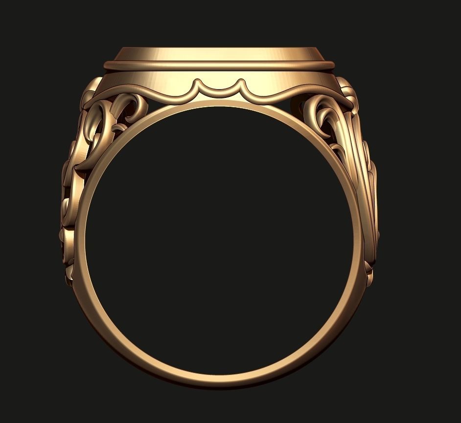 A MAN S RING WITH AN ORNAMENT 3 Printable Model 3D print model_5