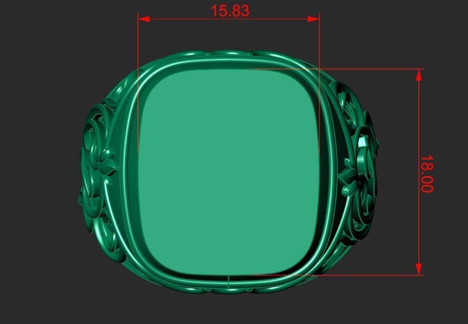 A MAN S RING WITH AN ORNAMENT 3 Printable Model 3D print model_3