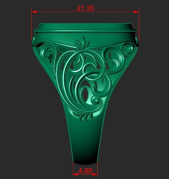 A MAN S RING WITH AN ORNAMENT 3 Printable Model 3D print model_4