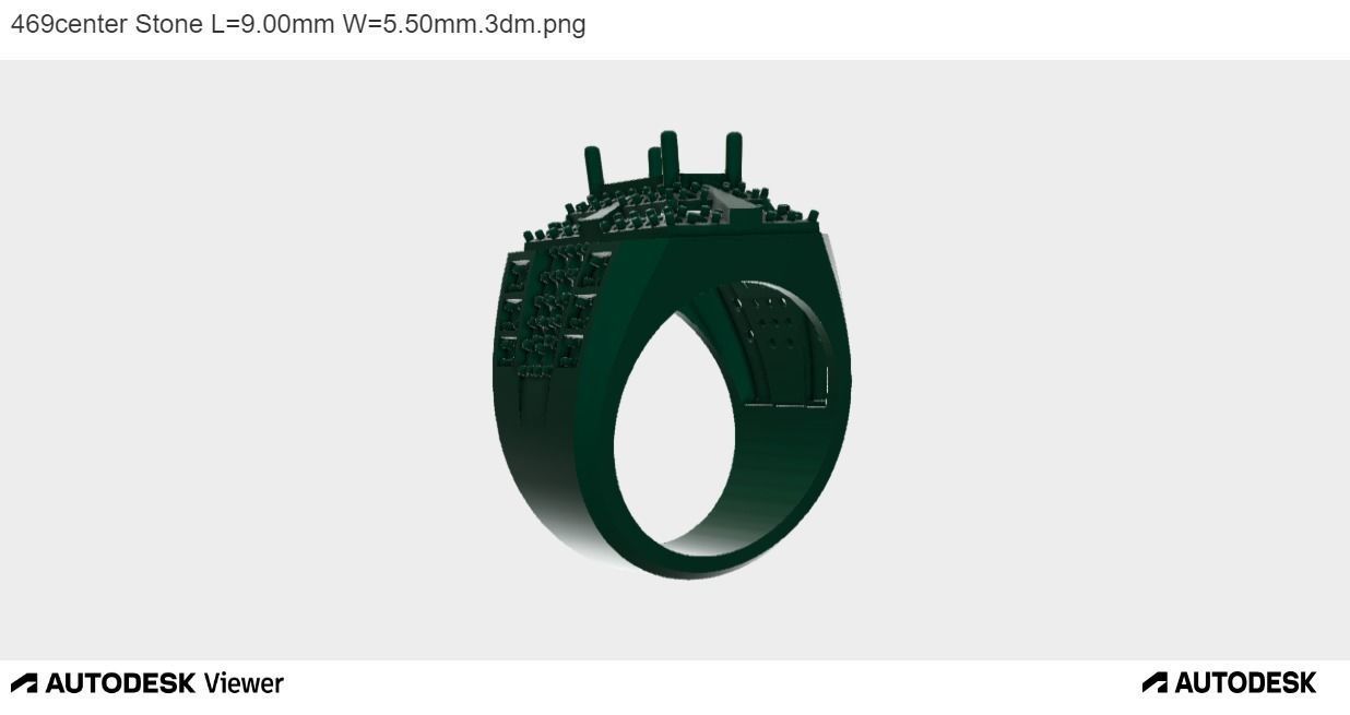 Men Ring with an Emerald Cut Center Stone 3D print model_2
