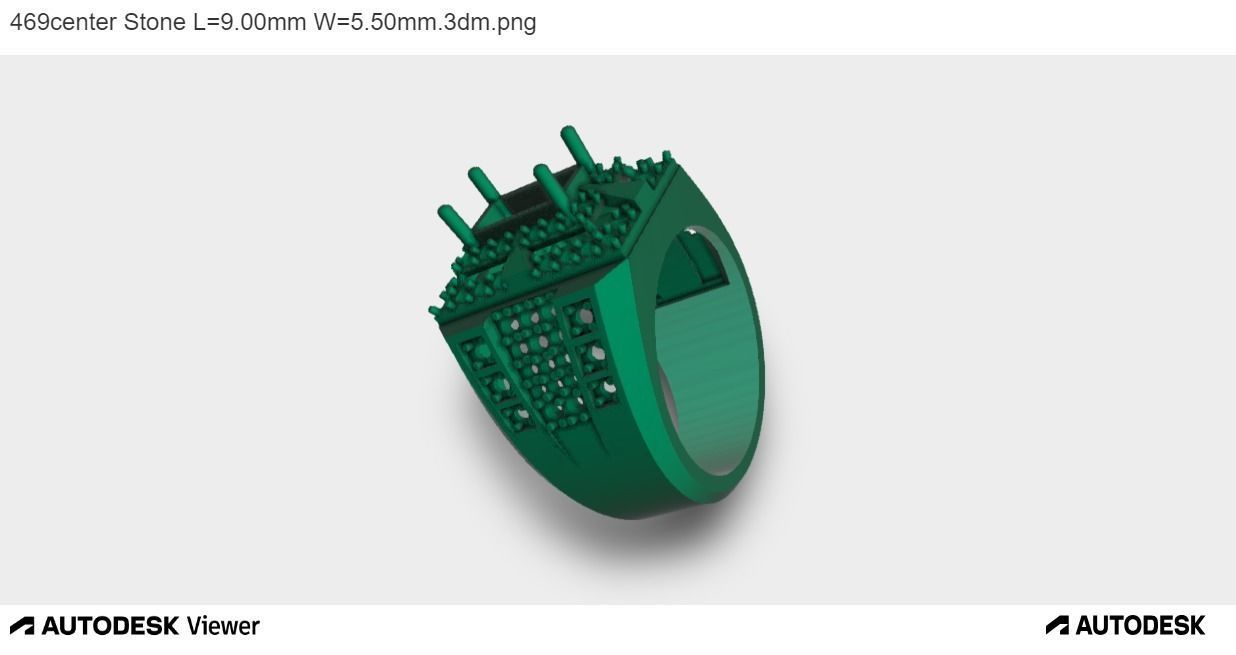 Men Ring with an Emerald Cut Center Stone 3D print model_7