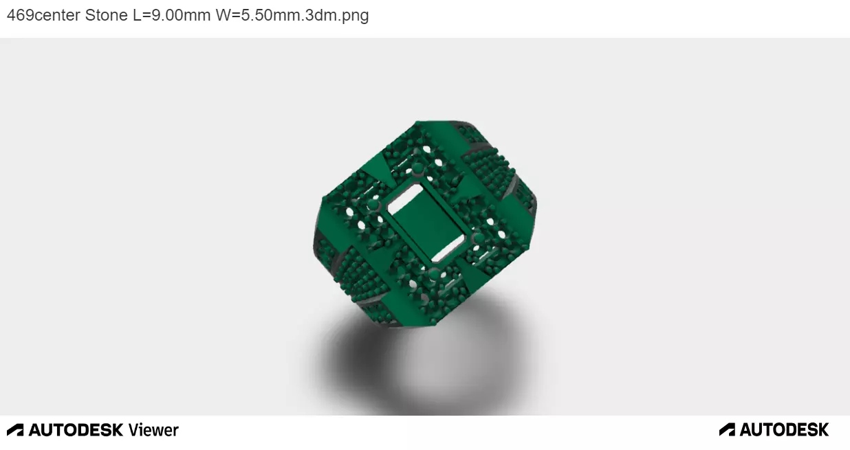 Men Ring with an Emerald Cut Center Stone 3D print model_0