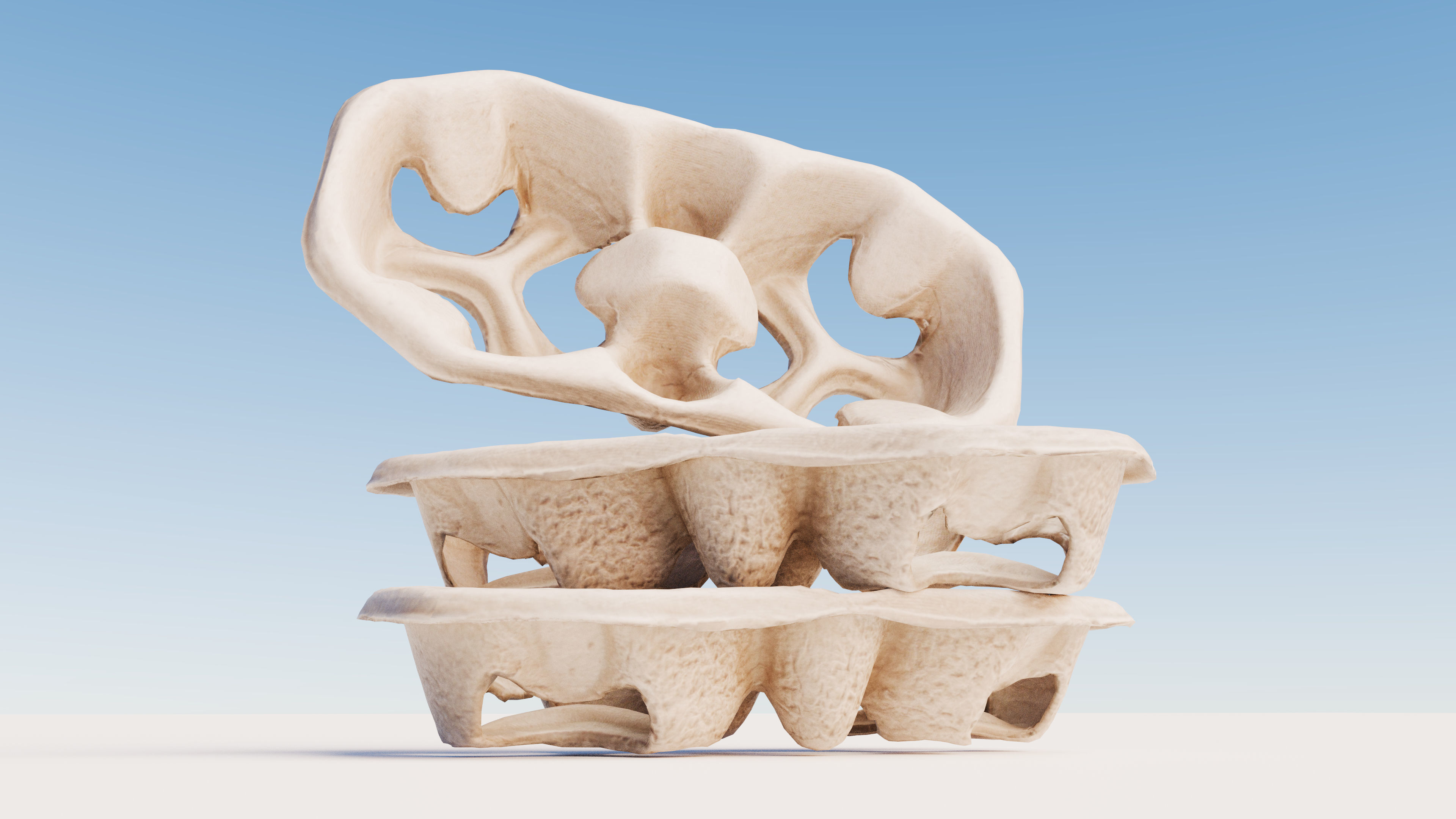 Paper Pulp Cup Carrier Low-poly 3D model_13