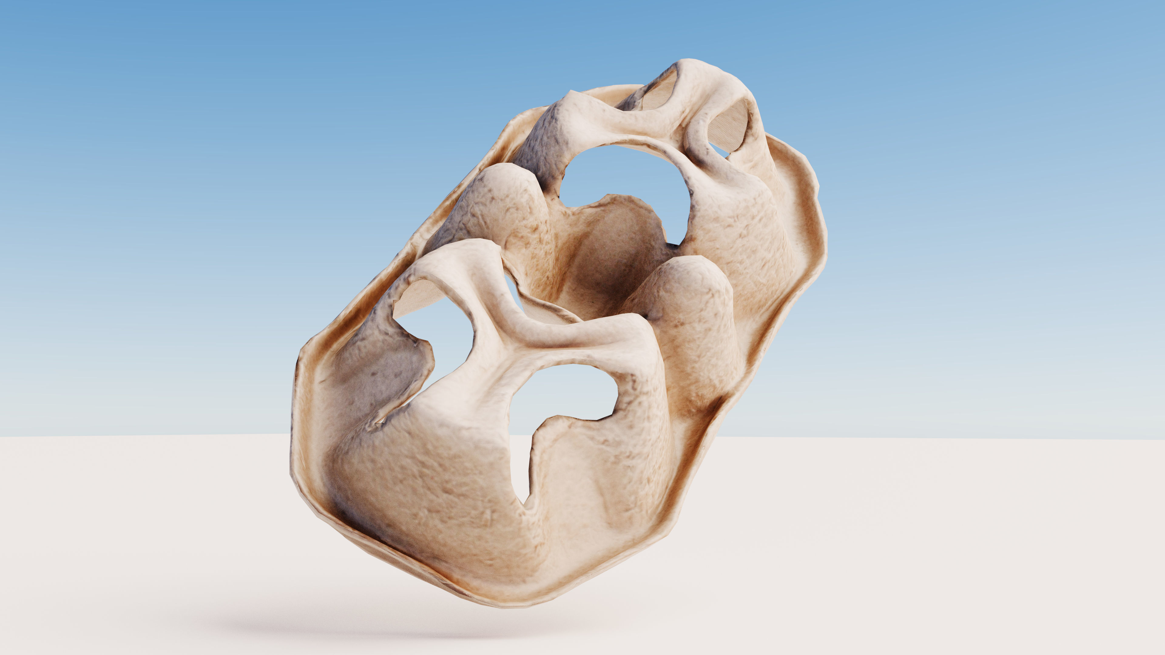 Paper Pulp Cup Carrier Low-poly 3D model_7