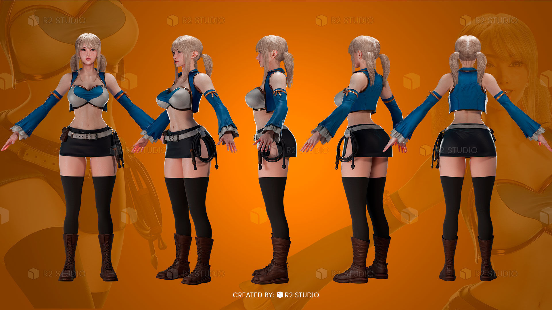 Lucy Heartfilia - FairyTale - Blender 3D Low-poly 3D model_8