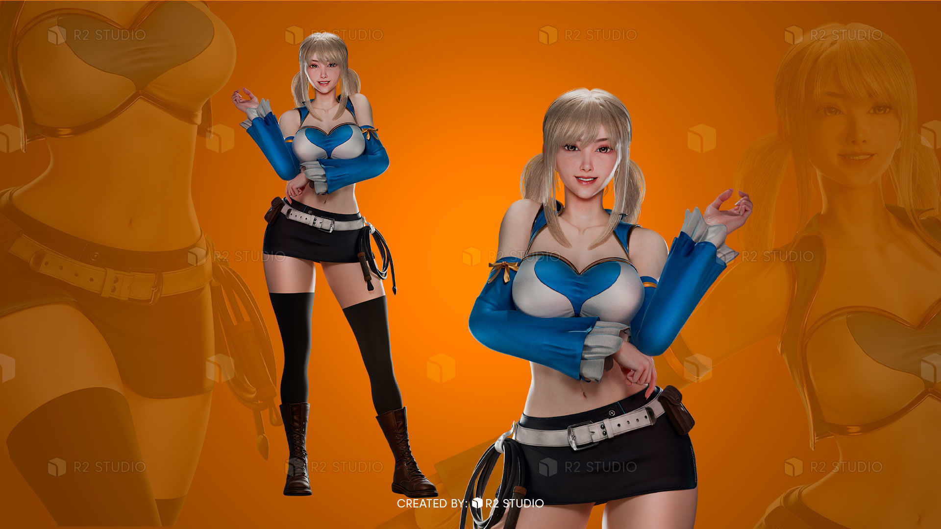 Lucy Heartfilia - FairyTale - Blender 3D Low-poly 3D model_4