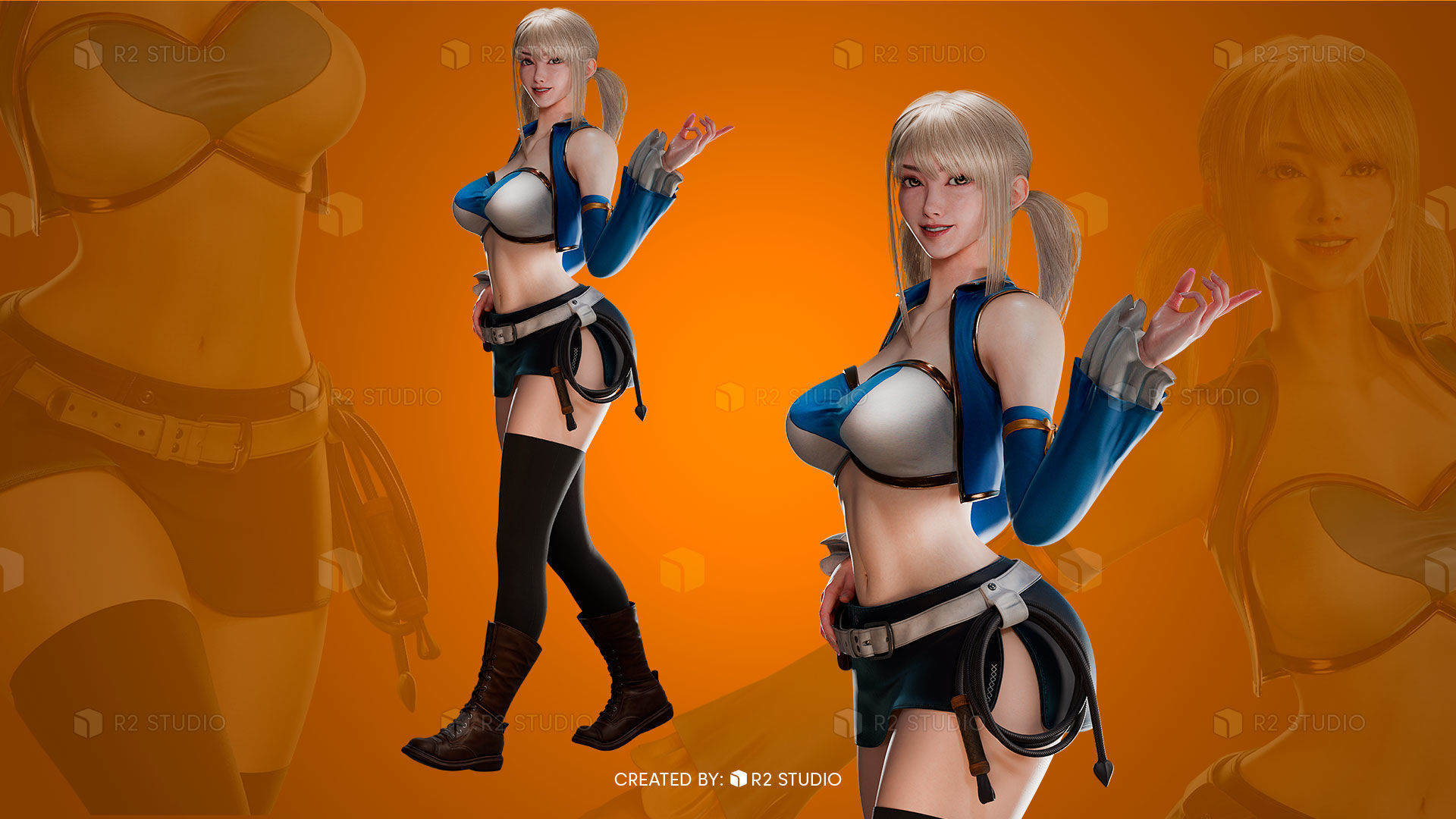 Lucy Heartfilia - FairyTale - Blender 3D Low-poly 3D model_6
