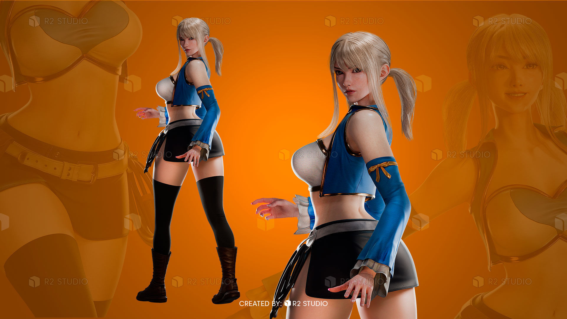 Lucy Heartfilia - FairyTale - Blender 3D Low-poly 3D model_5