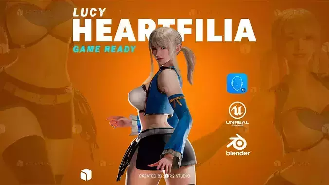 Lucy Heartfilia - FairyTale - Blender 3D Low-poly 3D model