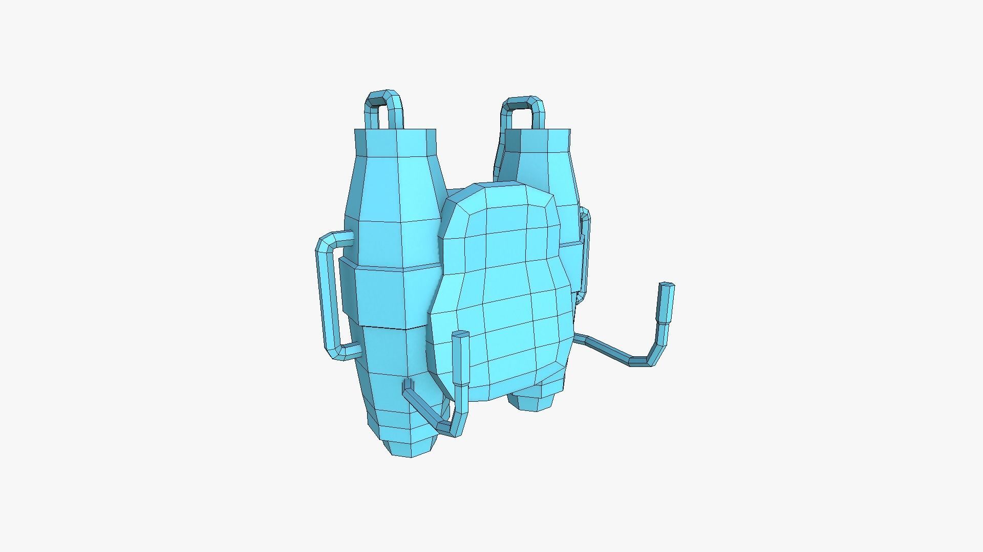 Jetpack Low Poly J01 - SciFi Character Design Low-poly 3D model_12