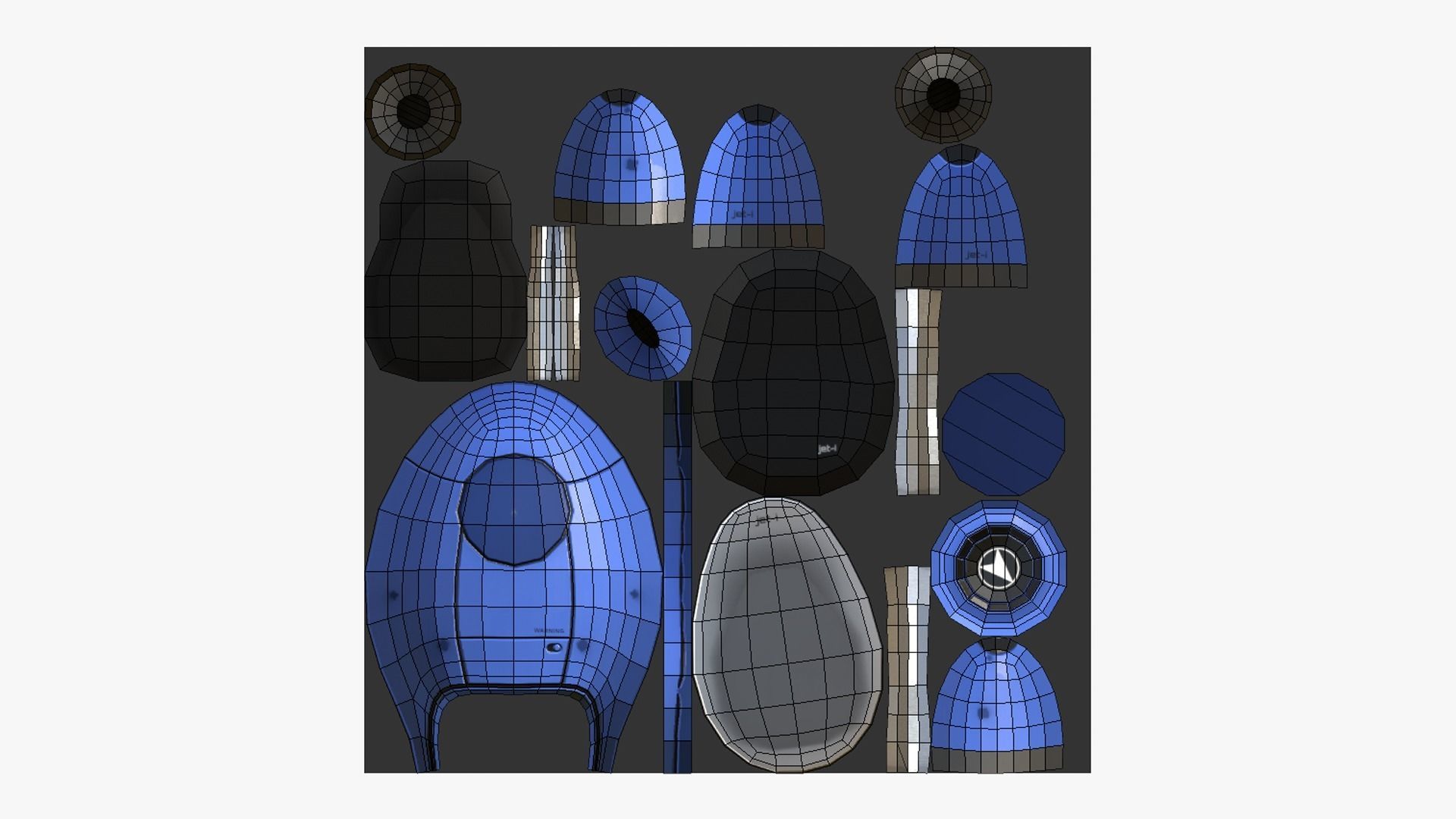 Jetpack Low Poly I03 - SciFi Character Design Low-poly 3D model_5