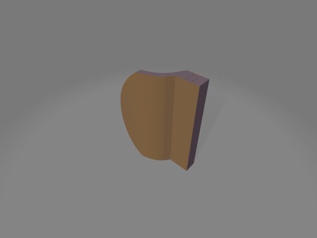 Balcony door handle 3D print model_2