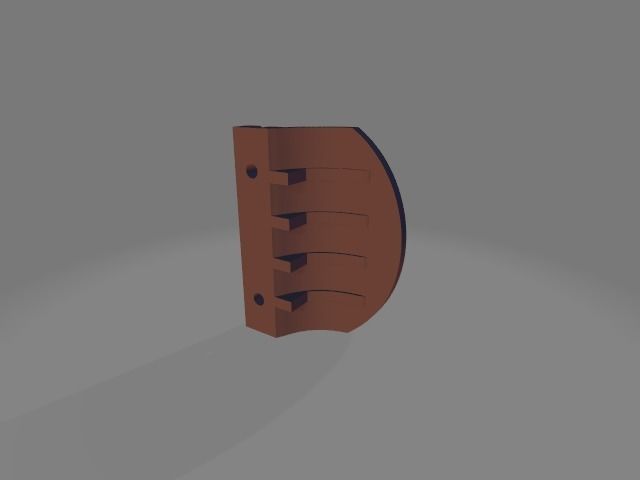Balcony door handle 3D print model_1