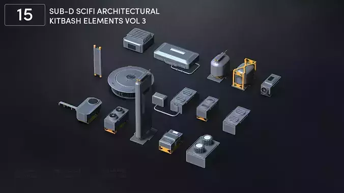 15 Hard Surface SUBD Scifi Vents And Hvac 3D model 15 Hard Surface SUBD Scifi Vents And Hvac 3D model