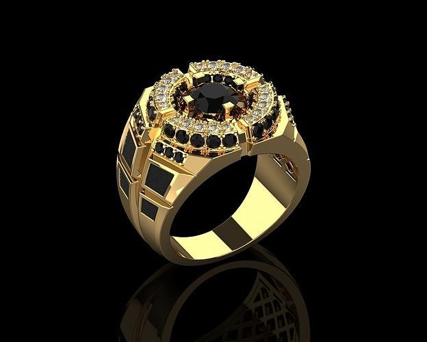 Men Diamonds Luxury Ring N212 3D print model