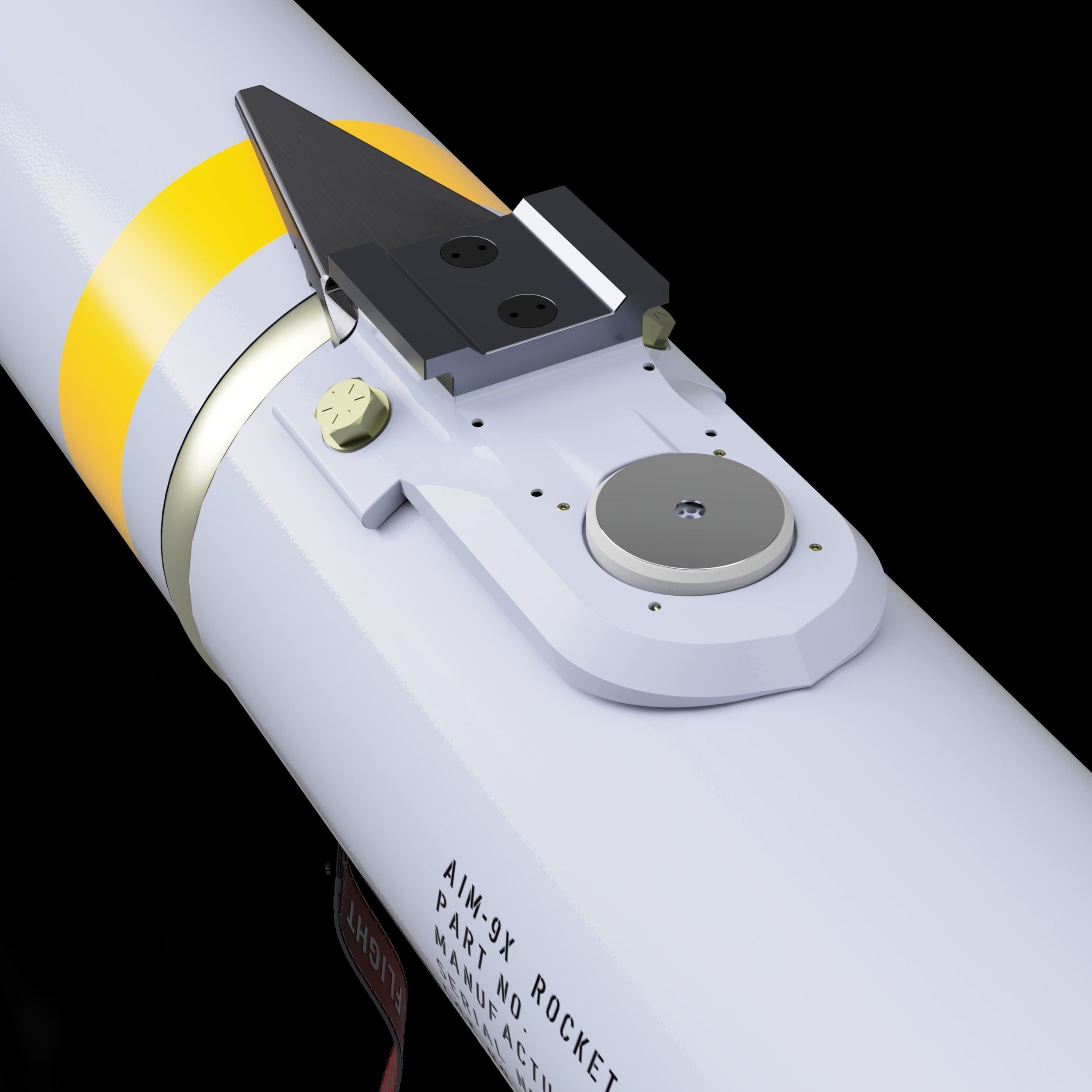 AIM-9X Sidewinder Simplified-Extreme Detail - 3D Print Ready 3D print model_9