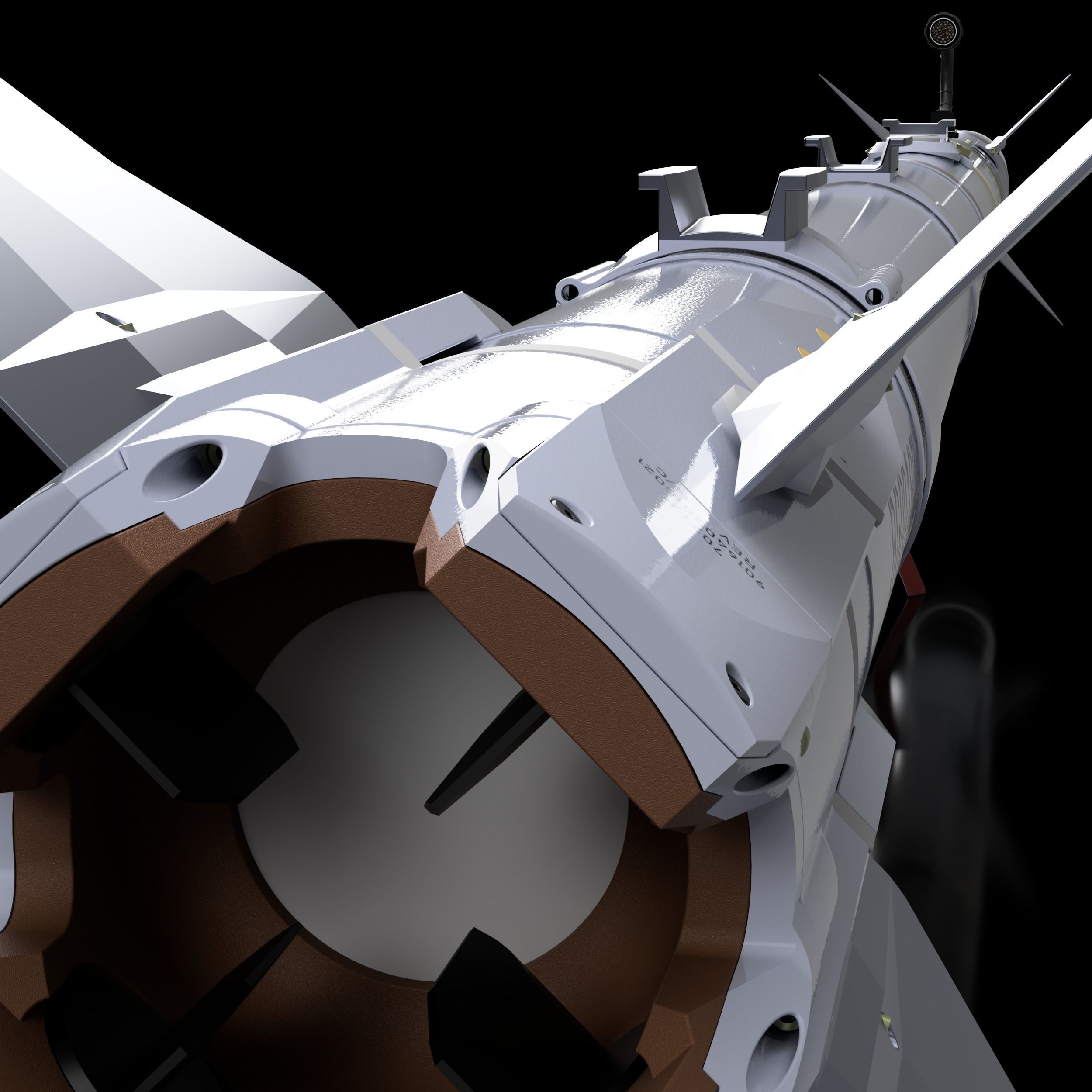 AIM-9X Sidewinder Simplified-Extreme Detail - 3D Print Ready 3D print model_14