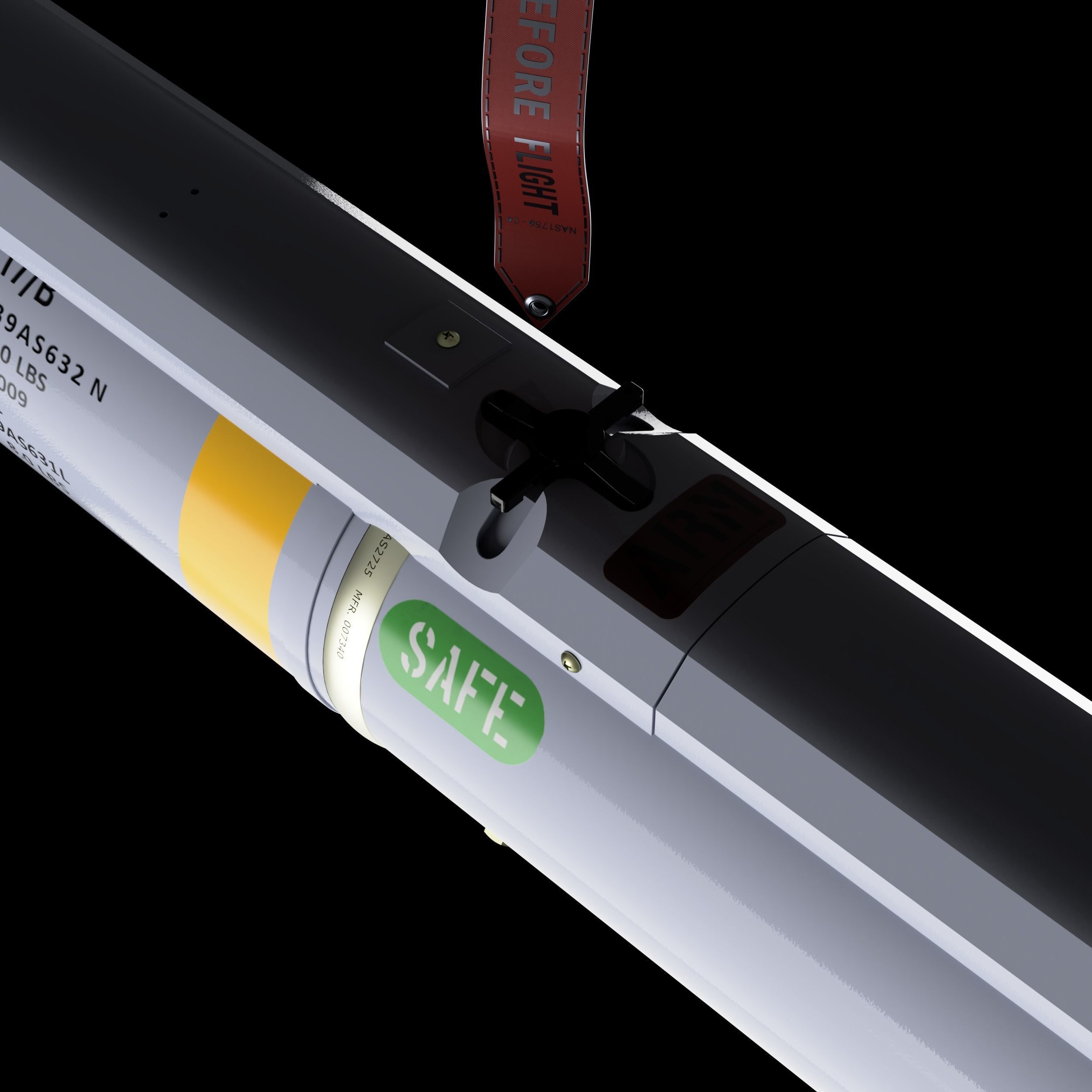 AIM-9X Sidewinder Simplified-Extreme Detail - 3D Print Ready 3D print model_10