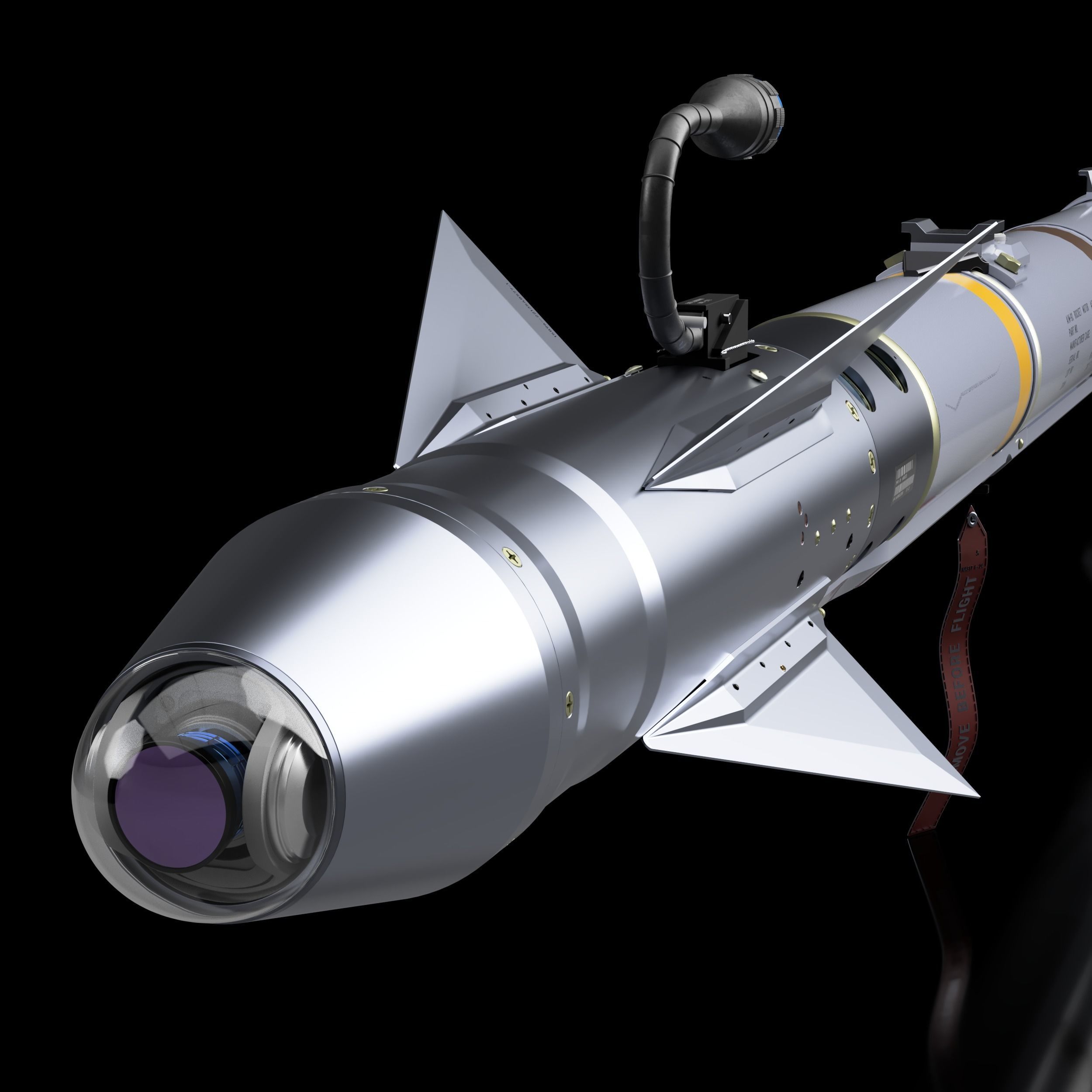AIM-9X Sidewinder Simplified-Extreme Detail - 3D Print Ready 3D print model_5
