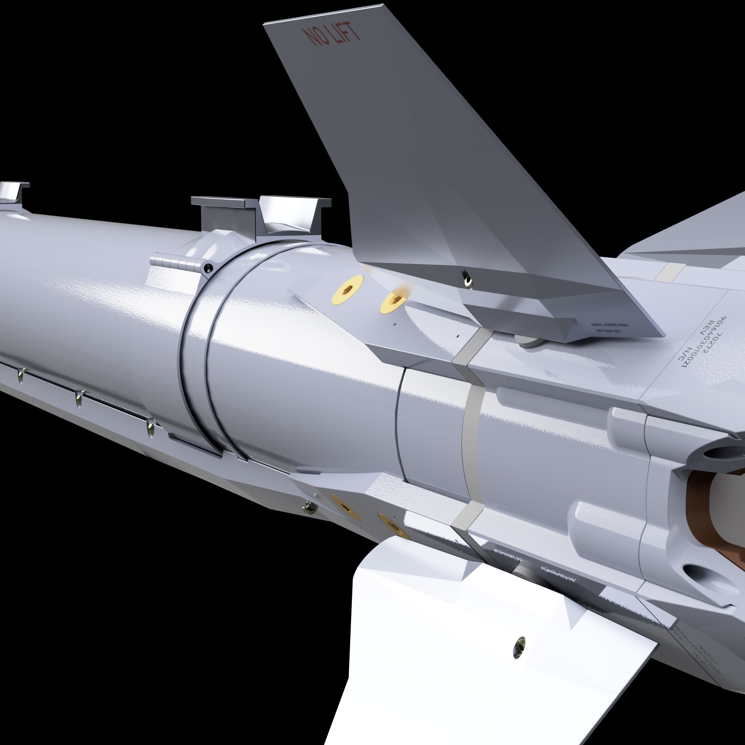 AIM-9X Sidewinder Simplified-Extreme Detail - 3D Print Ready 3D print model_12