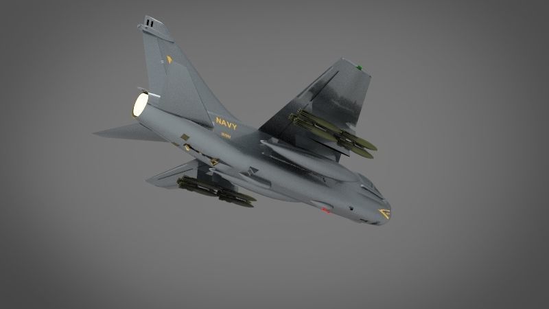 A 7E Corsair II 3D model_3