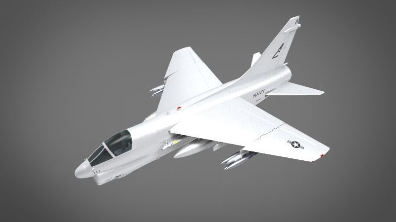 A 7E Corsair II 3D model_1