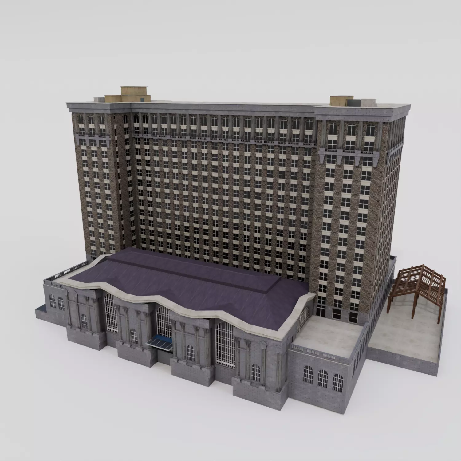 Michigan Central Train Station 3D model_0