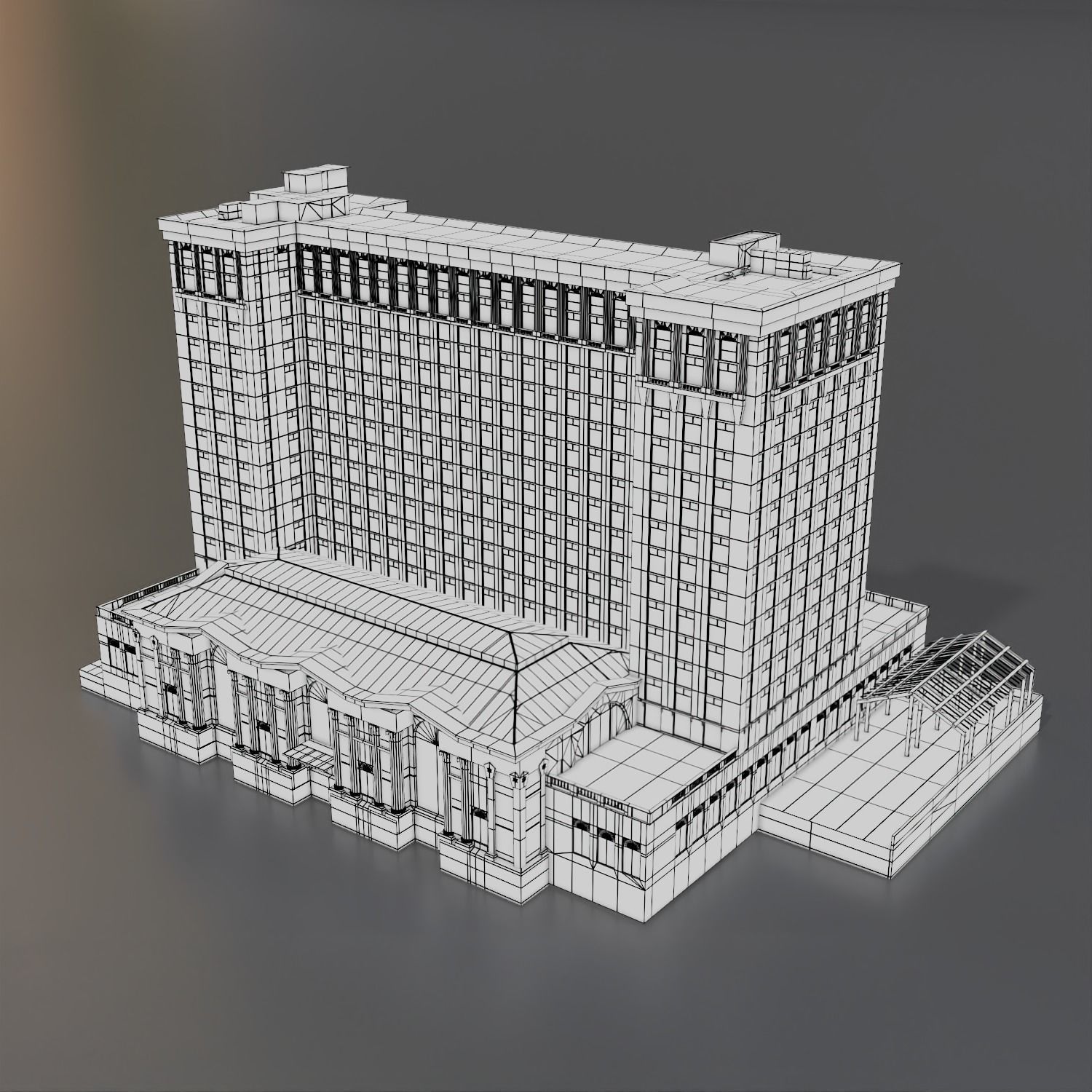 Michigan Central Train Station 3D model_17
