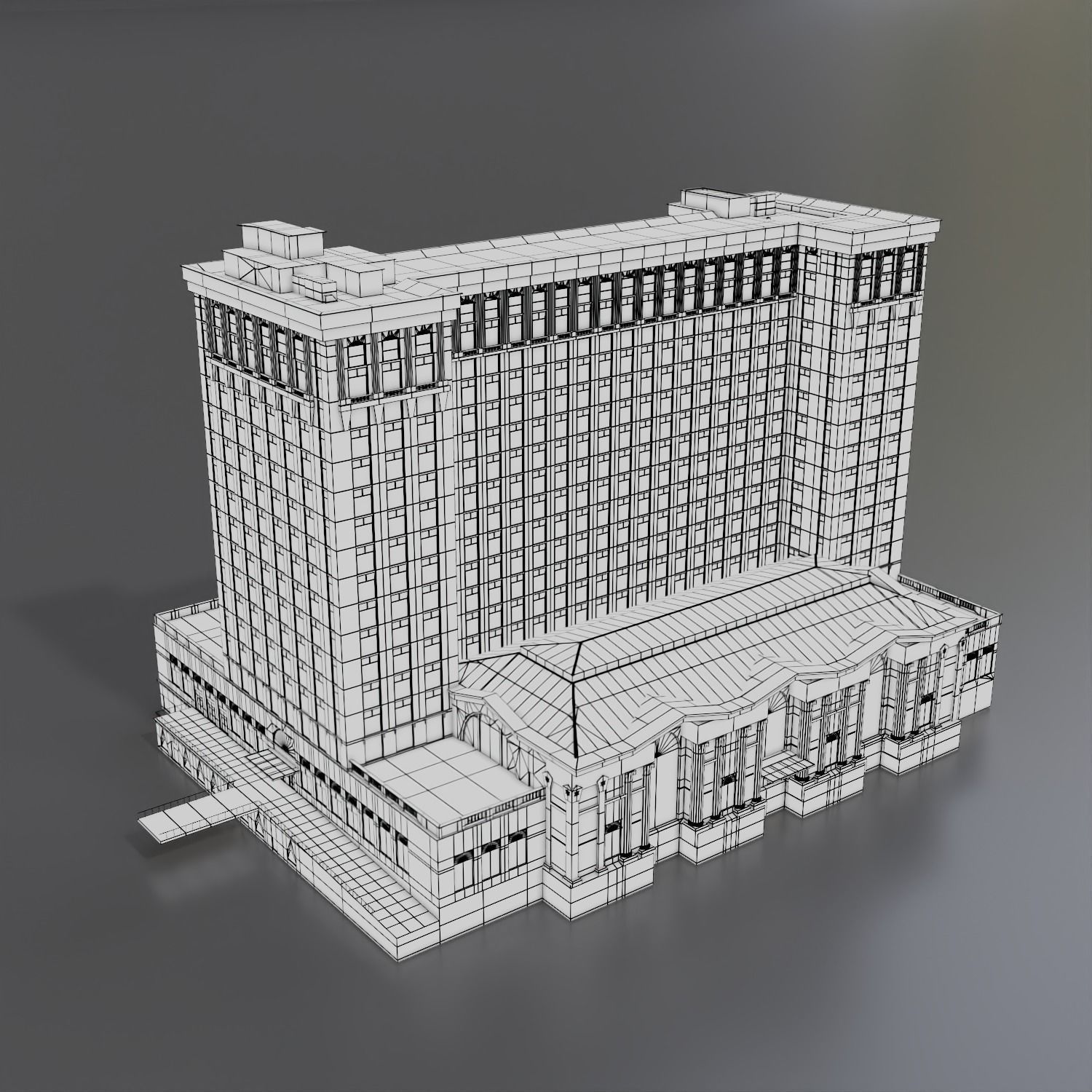 Michigan Central Train Station 3D model_16