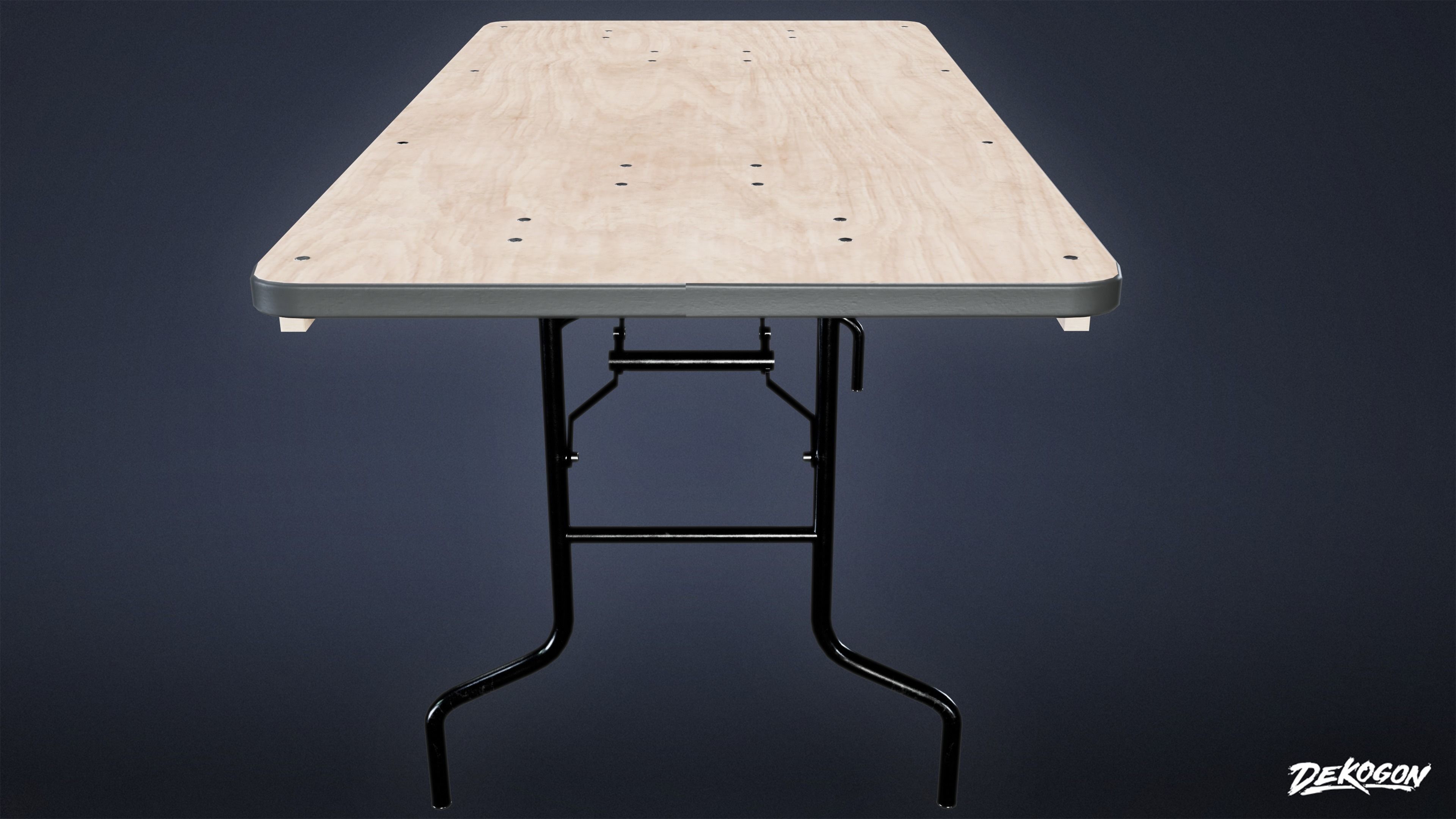 HIGH SCHOOL GYM - Announcer Table 01 - LOW POLY Low-poly 3D model_3