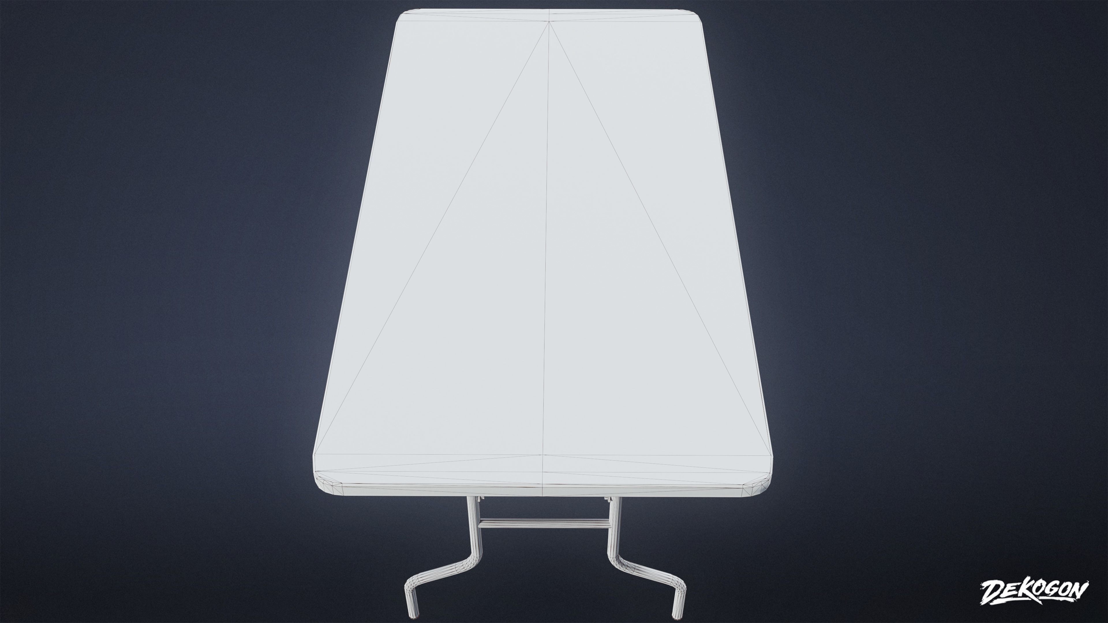 HIGH SCHOOL GYM - Announcer Table 01 - LOW POLY Low-poly 3D model_8